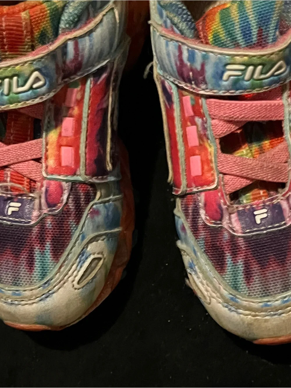 FILA Kids Tie Dye Hook & Loop Athletic Sneakers Size 7C Toddler Multicolor